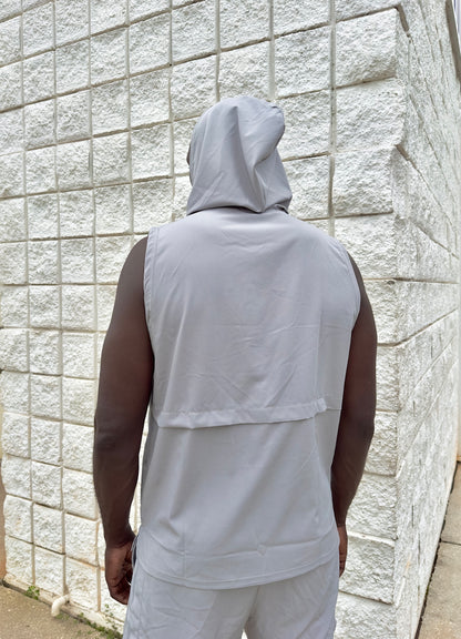 PERFORMANCE ESSENT. CUTOFF HOODIE - GREY