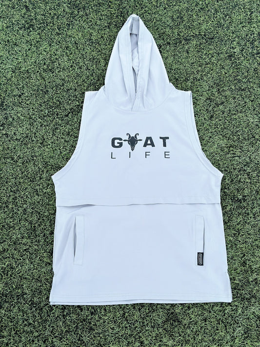 PERFORMANCE ESSENT. CUTOFF HOODIE - GREY